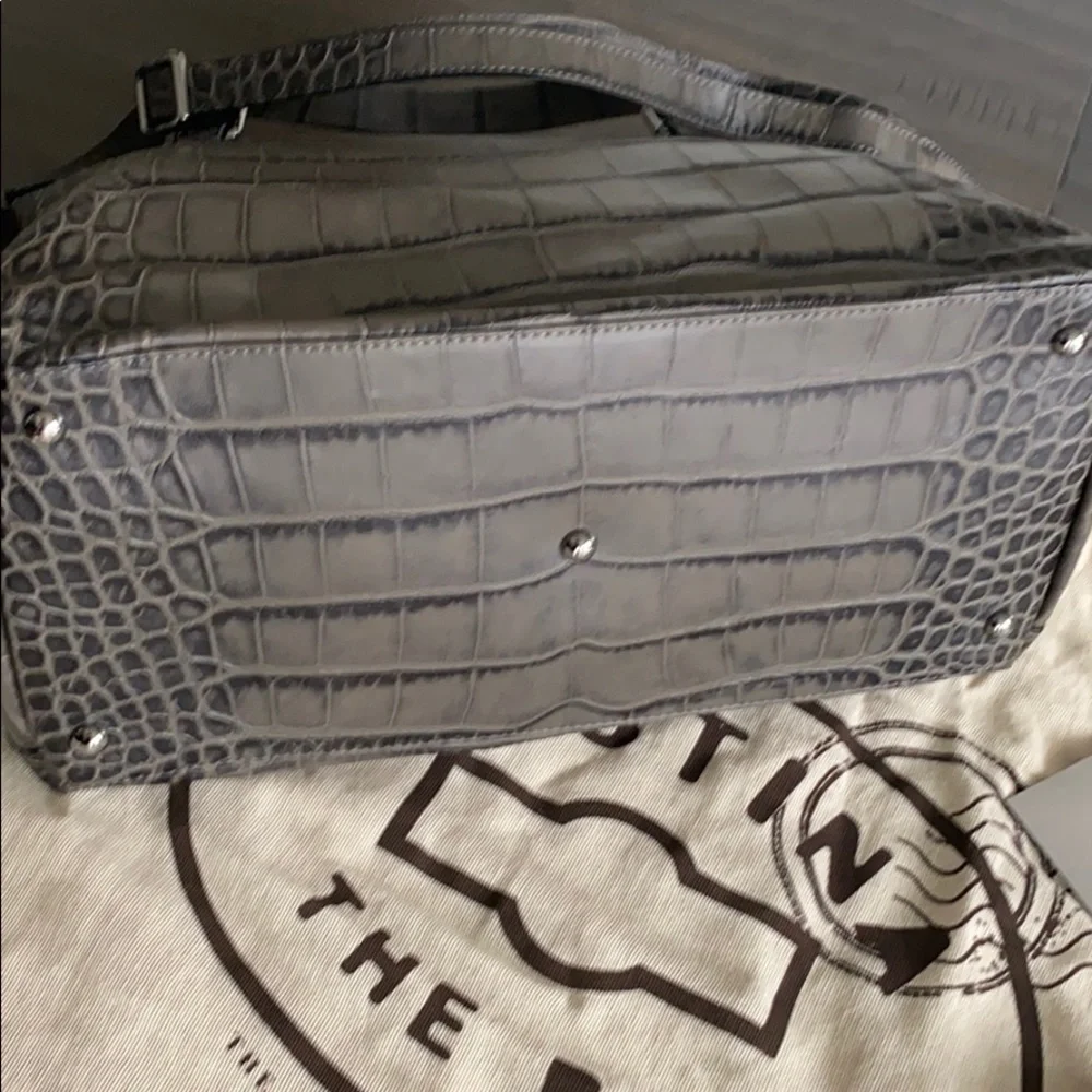 Zanellato Postina Gray Crocodile Embossed Bag - Picture 5 of 13